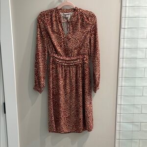 H&M Elegant Red Leopard Print Dress Size 2